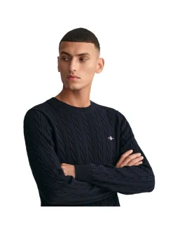 Gant Herren Strickpullover in blau - Ärmel: langarm