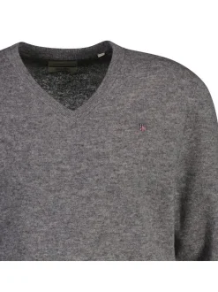 Gant Herren Strickpullover in grau - Ärmel: langarm