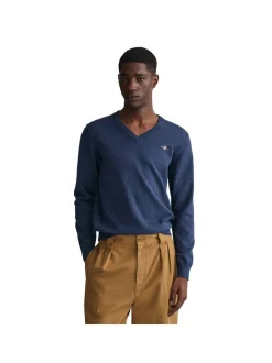 Gant Herren Strickpullover in blau - Ärmel: langarm