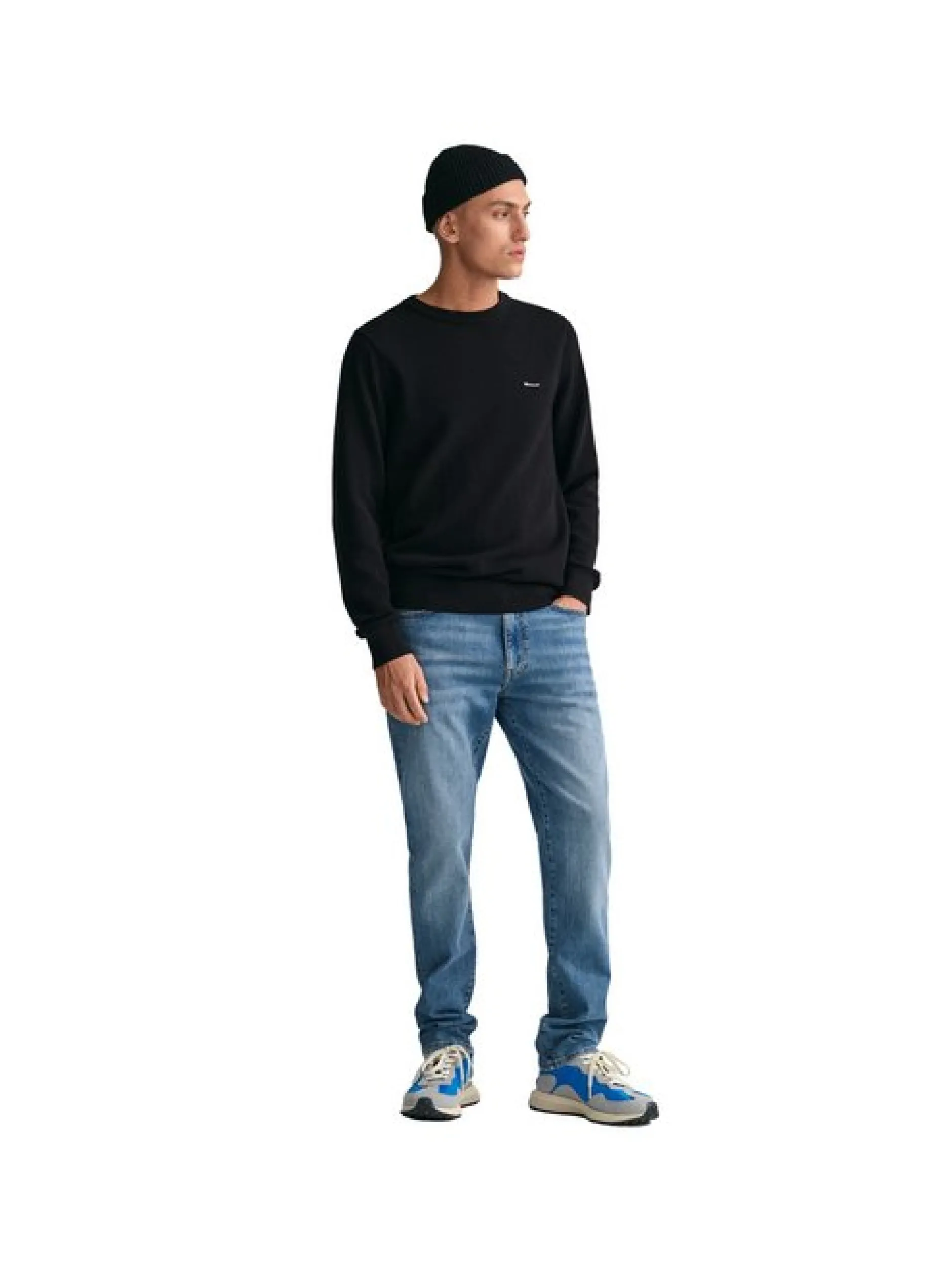 Gant Herren Strickpullover in schwarz - Ärmel: langarm