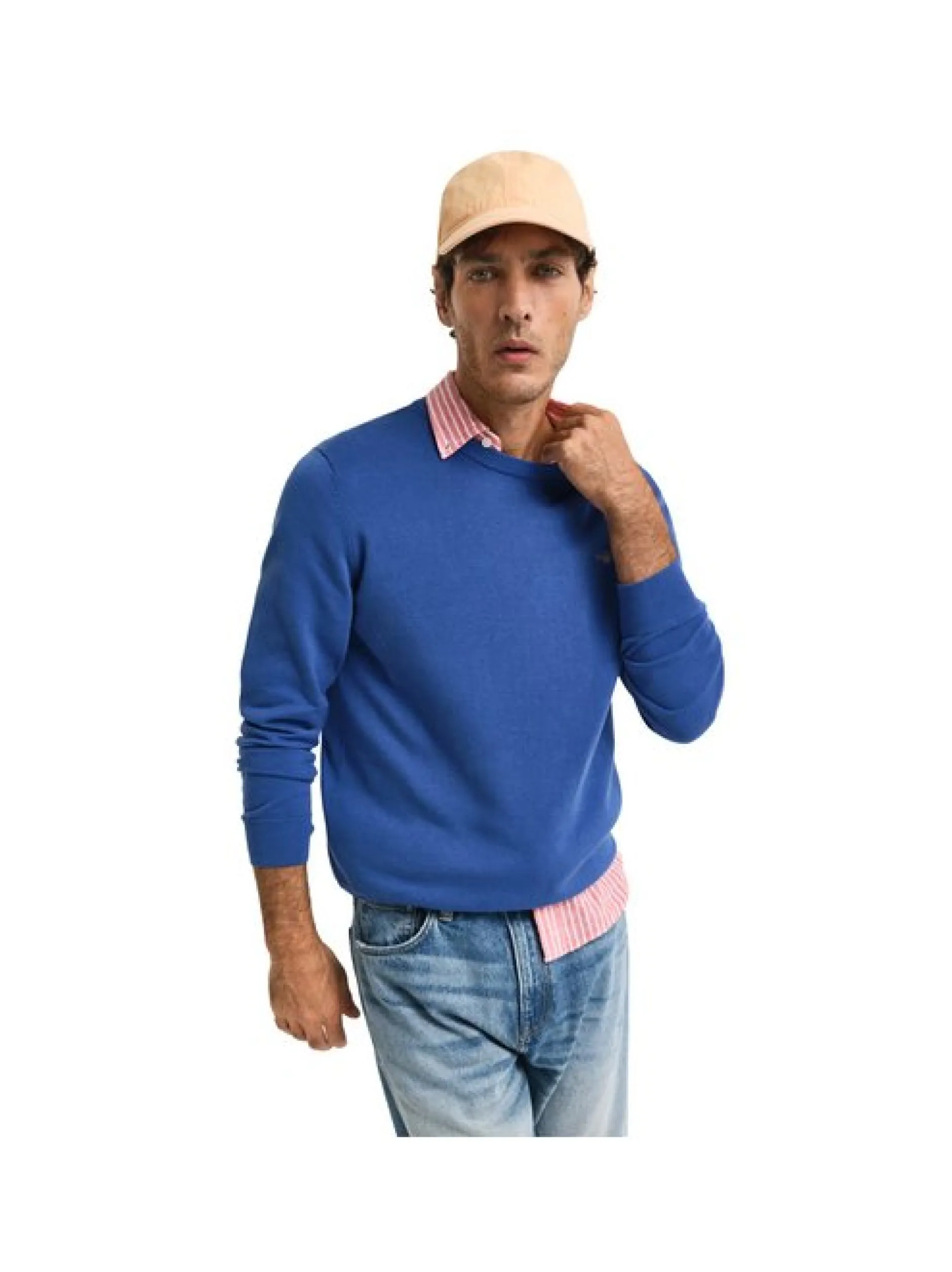 Gant Herren Strickpullover in blau - Ärmel: langarm
