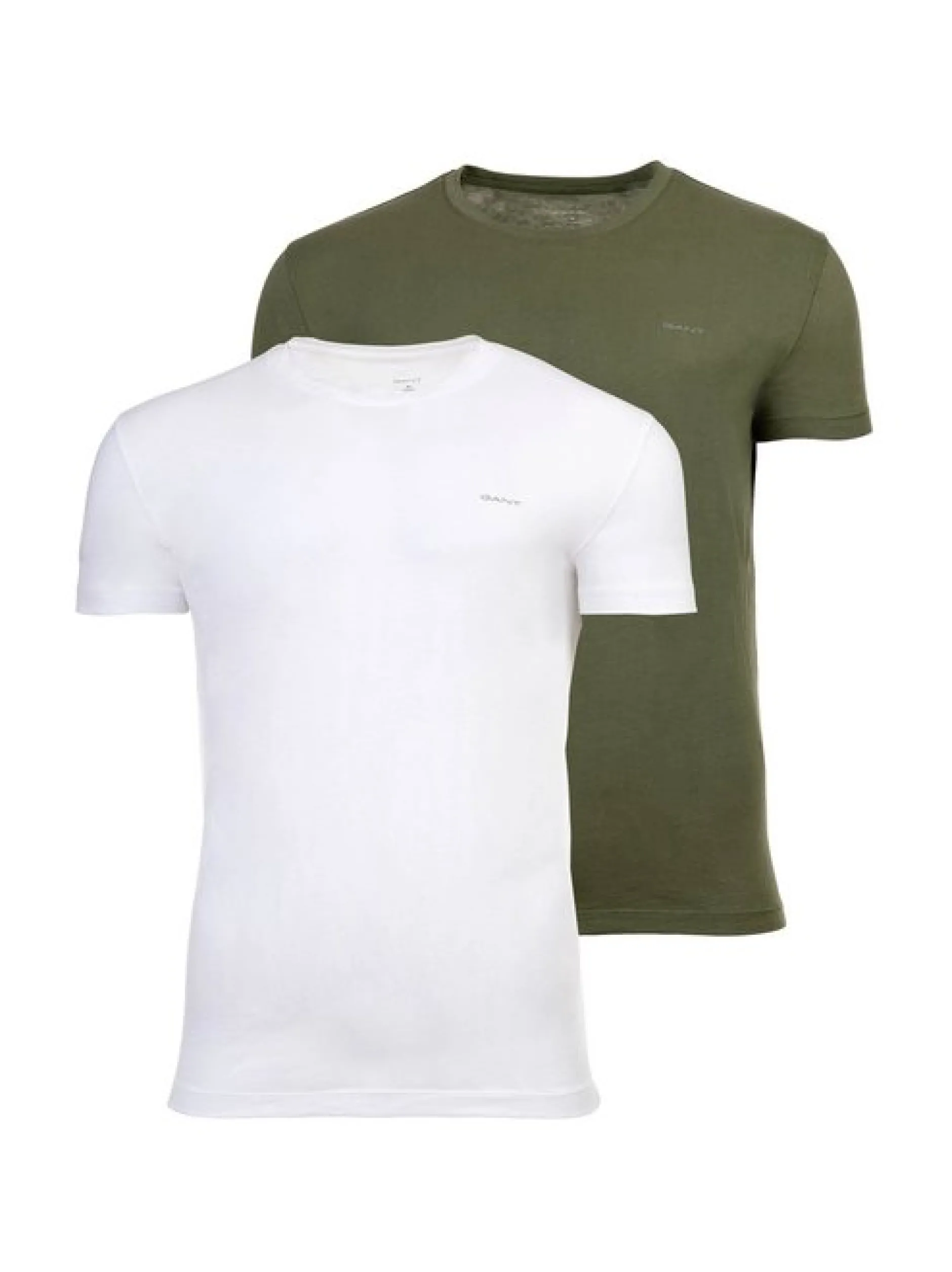 Gant Herren T-Shirt 2er Pack in grün weiß