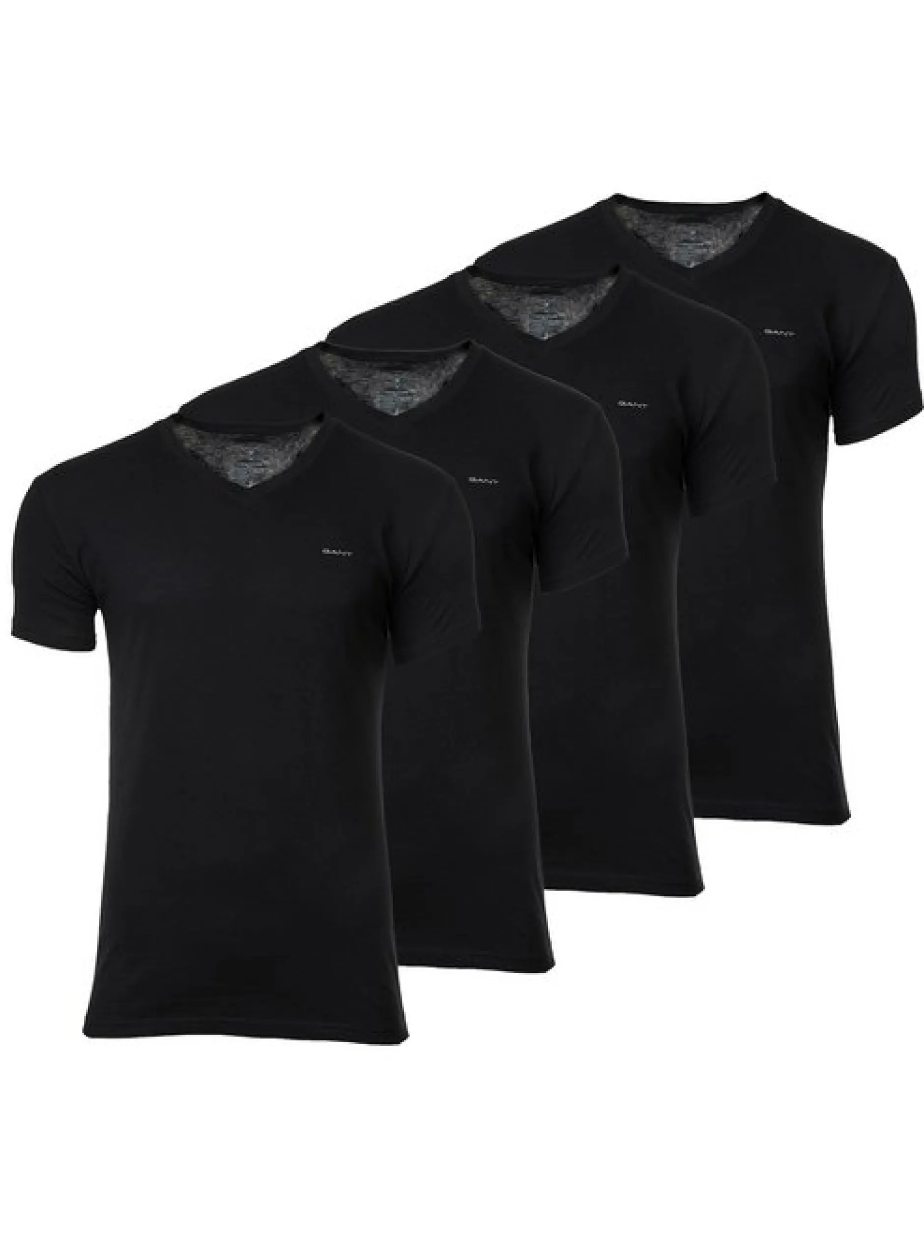 Gant Herren T-Shirt 4er Pack in schwarz - Ärmel: kurzarm