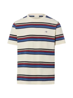 Gant Herren T-Shirt in beige mehrfarbig - Ärmel: kurzarm