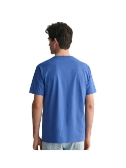 Gant Herren T-Shirt in blau - Ausschnitt: Rundhals