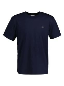 Gant Herren T-Shirt in blau - Ausschnitt: Rundhals