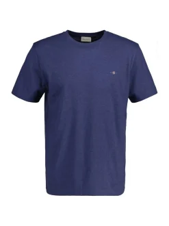 Gant Herren T-Shirt in denim - Ausschnitt: Rundhals