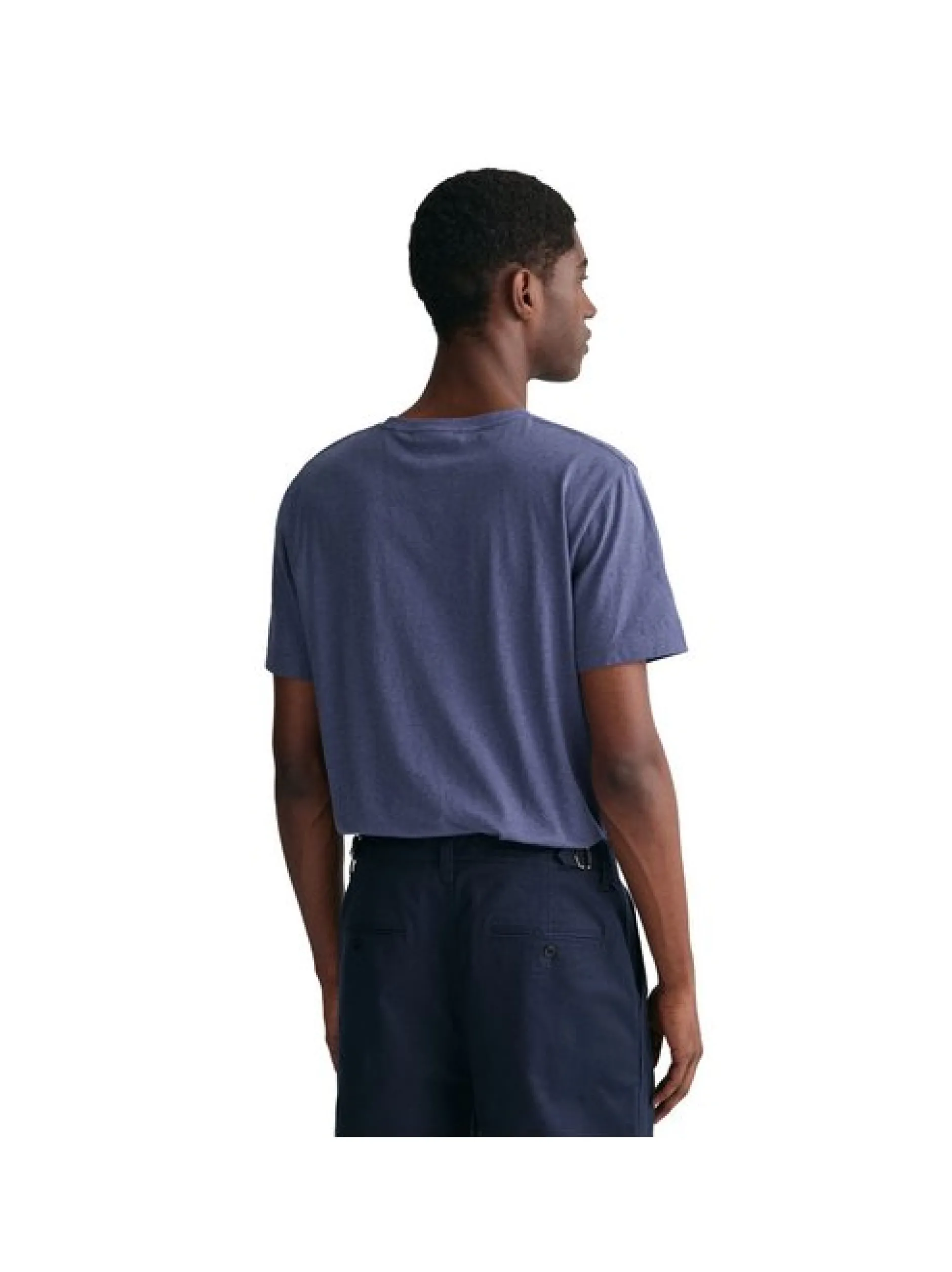 Gant Herren T-Shirt in denim - Ausschnitt: Rundhals