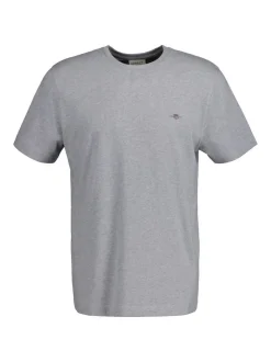 Gant Herren T-Shirt in grau - Ausschnitt: Rundhals