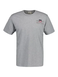 Gant Herren T-Shirt in grau - Ausschnitt: Rundhals