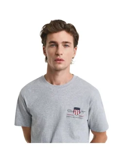 Gant Herren T-Shirt in grau - Ausschnitt: Rundhals