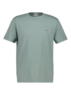 Gant Herren T-Shirt in grün - Ausschnitt: Rundhals