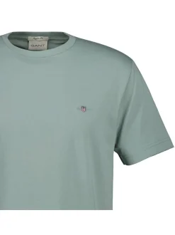 Gant Herren T-Shirt in grün - Ausschnitt: Rundhals