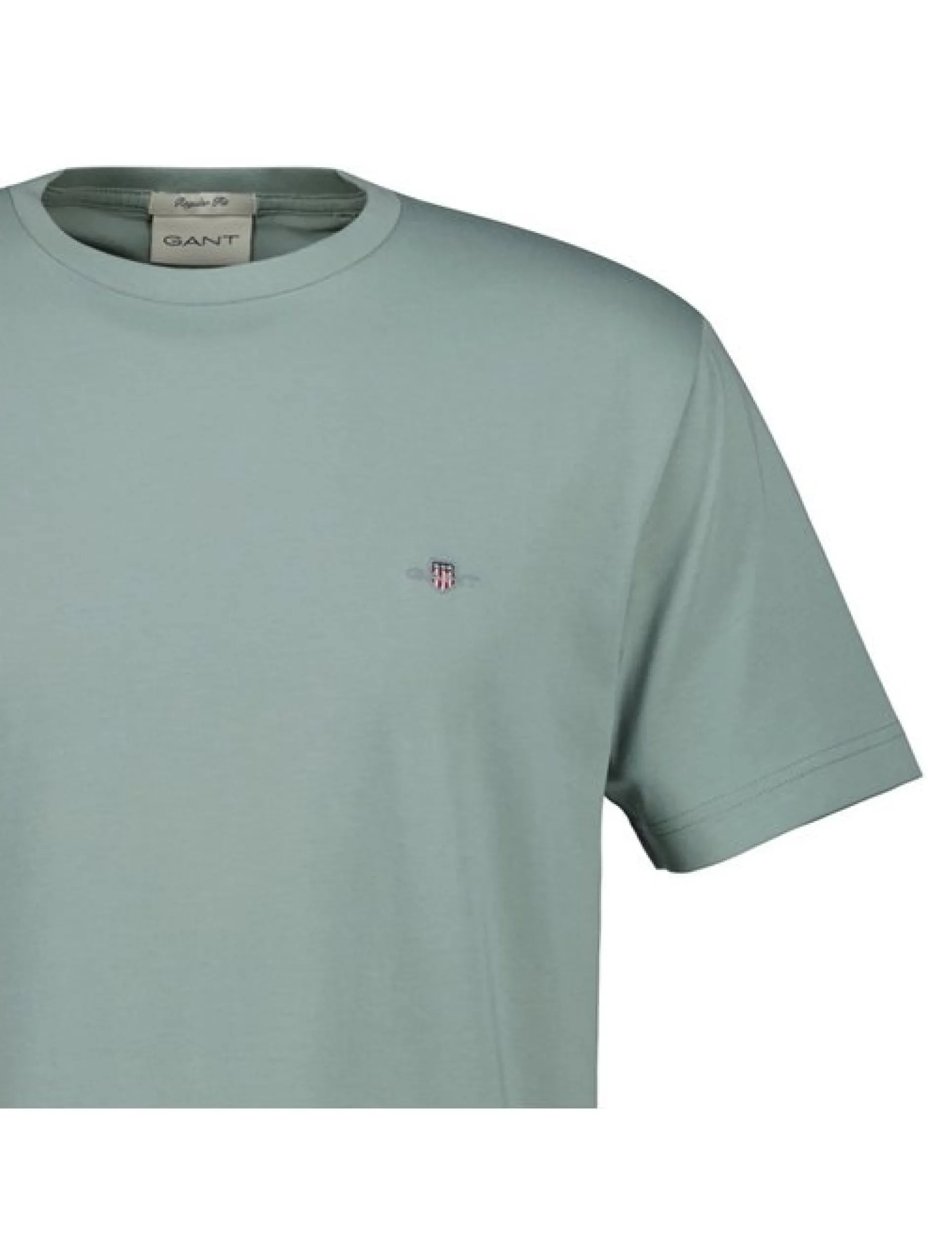 Gant Herren T-Shirt in grün - Ausschnitt: Rundhals