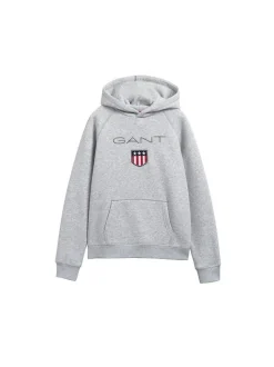 Gant Jungen Sweatshirt in grau - Ausschnitt: Kapuze