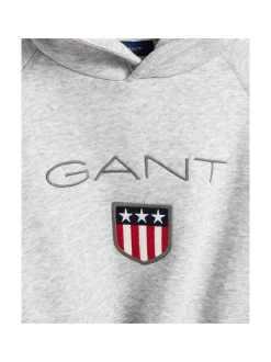 Gant Jungen Sweatshirt in grau - Ausschnitt: Kapuze