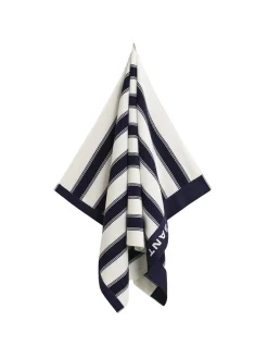 Gant Unisex Strandtuch in marine weiß