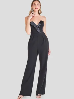 Goddiva Damen Jumpsuit in schwarz
