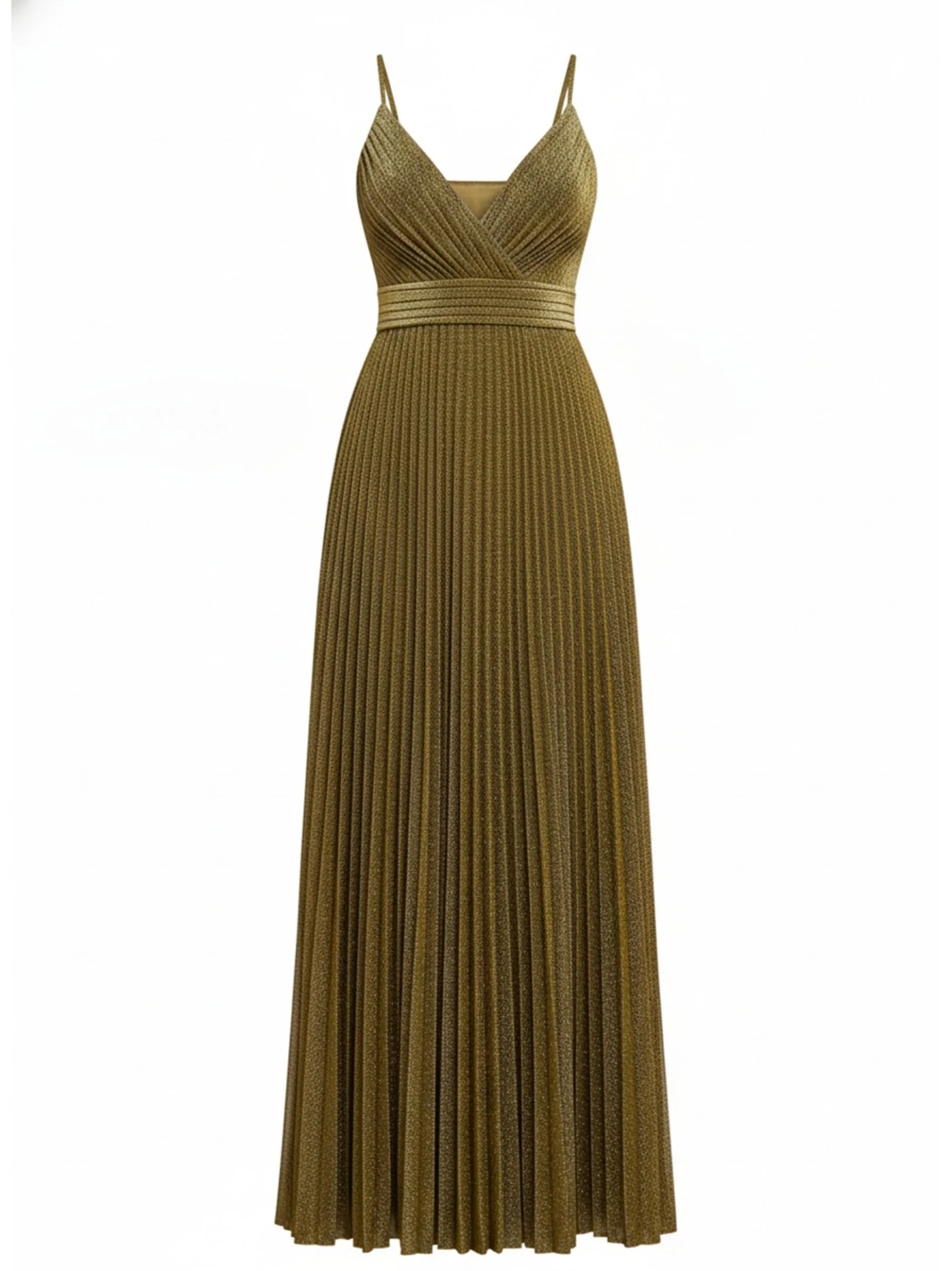 Goddiva Damen Maxikleid in gold - Länge: lang