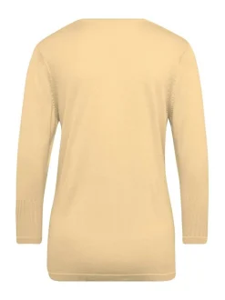 Goldner Damen 3/4-Arm-Pullover in gelb - Ärmel: 3/4 Arm