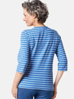 Goldner Damen 3/4-Arm-Shirts in blau - Ärmel: 3/4 Arm