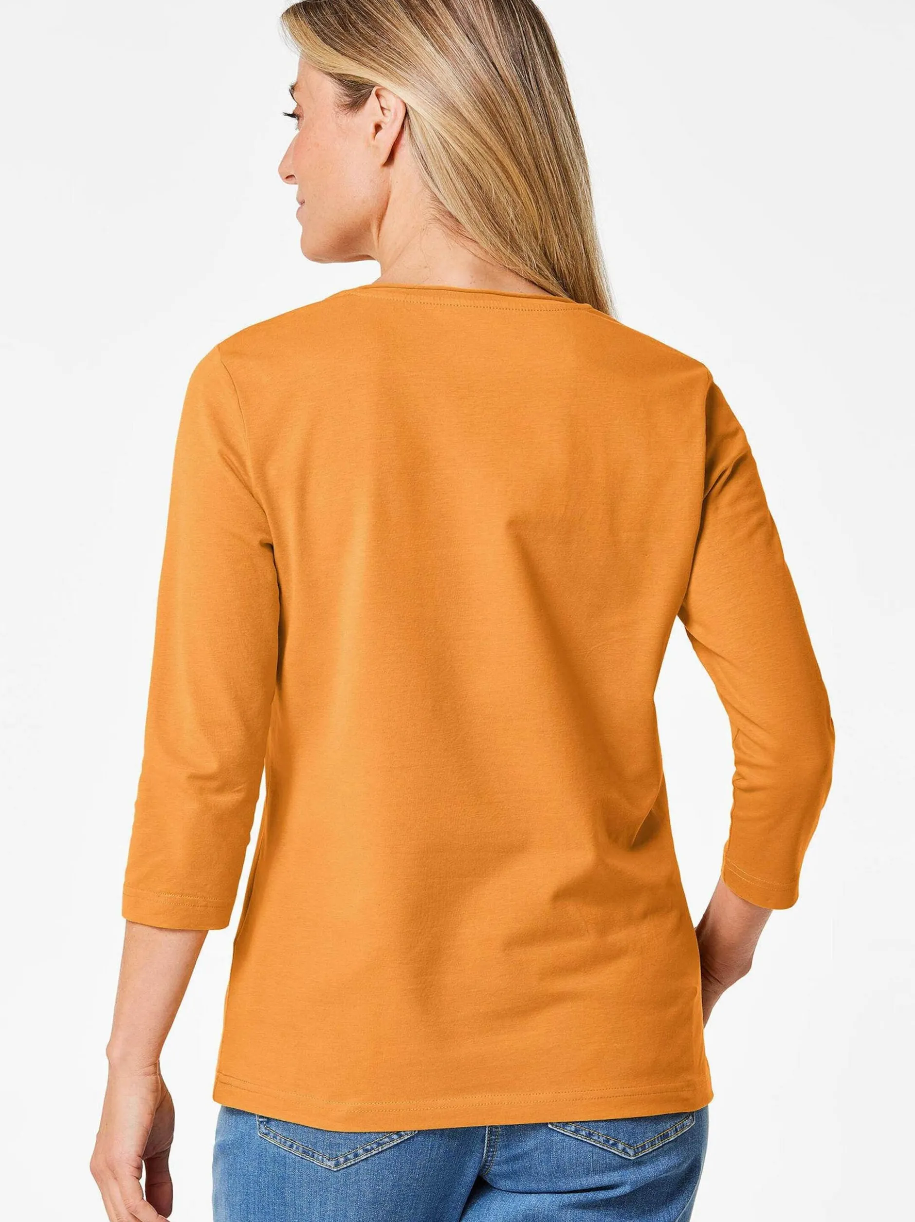 Goldner Damen 3/4-Arm-Shirts in gelb - Ärmel: 3/4 Arm