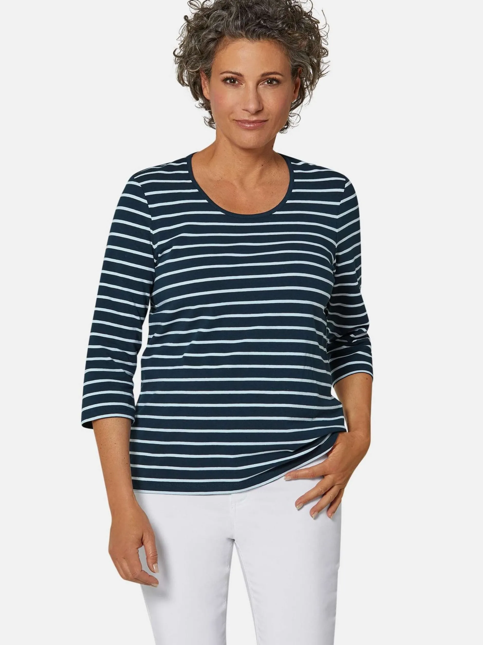 Goldner Damen 3/4-Arm-Shirts in marine - Ärmel: 3/4 Arm