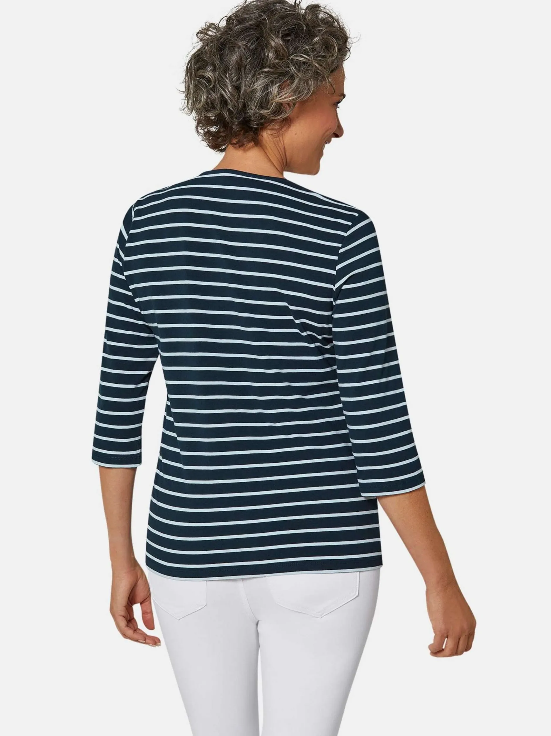 Goldner Damen 3/4-Arm-Shirts in marine - Ärmel: 3/4 Arm
