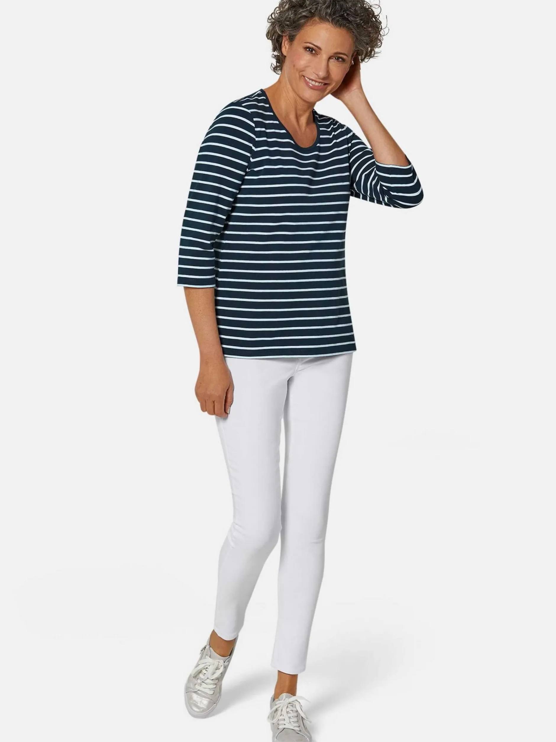 Goldner Damen 3/4-Arm-Shirts in marine - Ärmel: 3/4 Arm