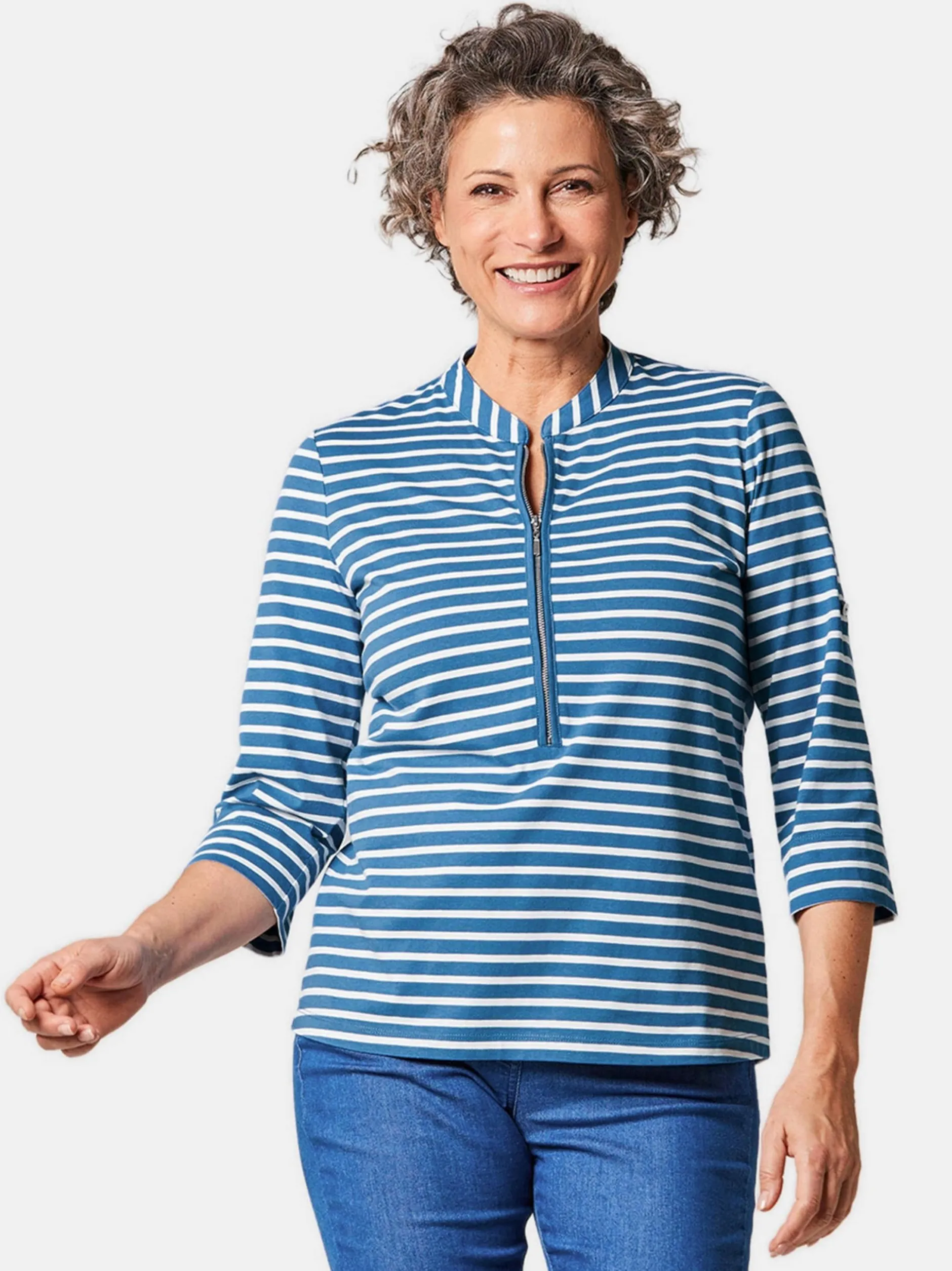Goldner Damen 3/4-Arm-Shirts in royal - Ärmel: 3/4 Arm