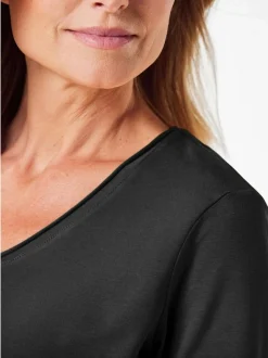 Goldner Damen 3/4-Arm-Shirts in schwarz - Ärmel: 3/4 Arm