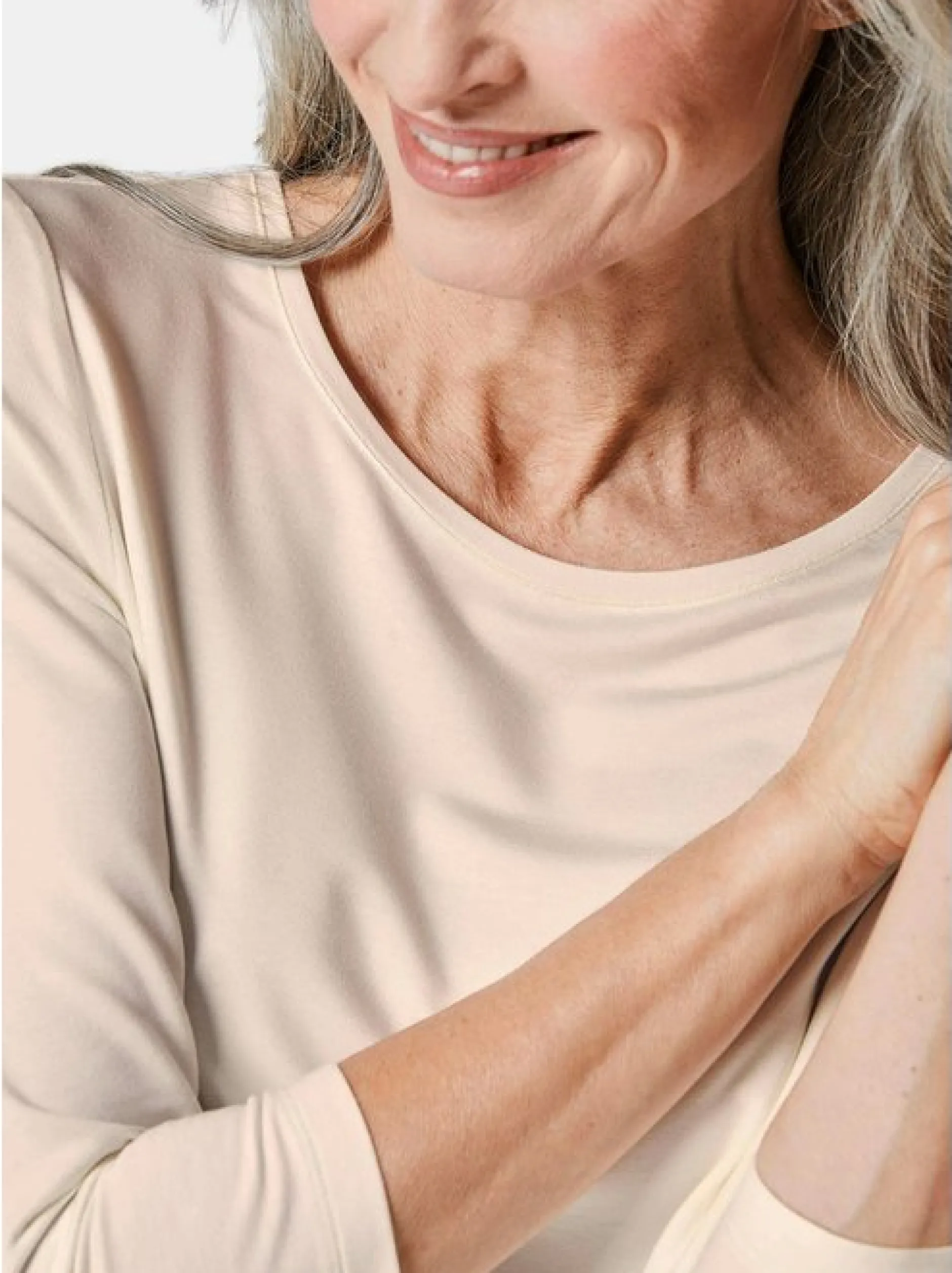 Goldner Damen 3/4-Arm-Shirts in weiß - Ärmel: 3/4 Arm