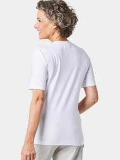 Goldner Damen Basic Shirts in weiß - Ärmel: Halbarm