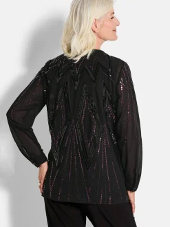 Goldner Damen Bluse - Kurzgröße in schwarz