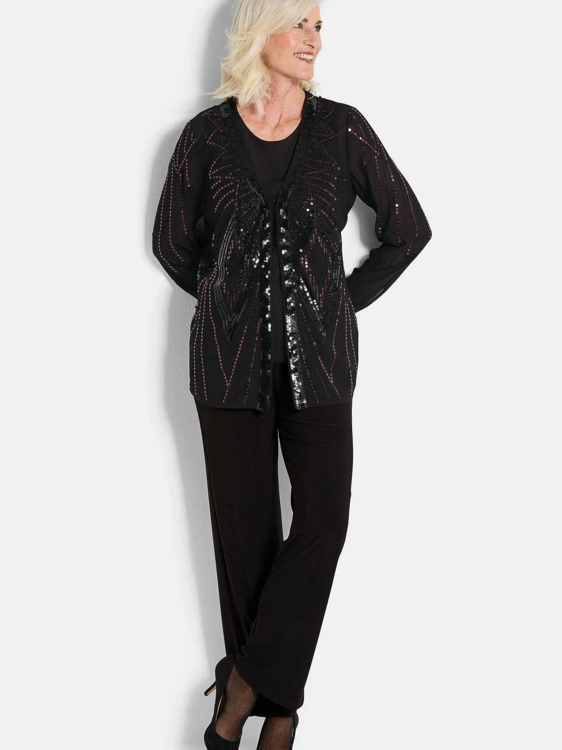 Goldner Damen Bluse - Kurzgröße in schwarz