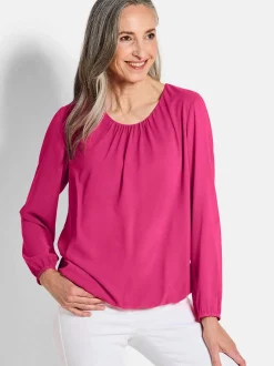 Goldner Damen Blusen in pink - Ausschnitt: Rundhals