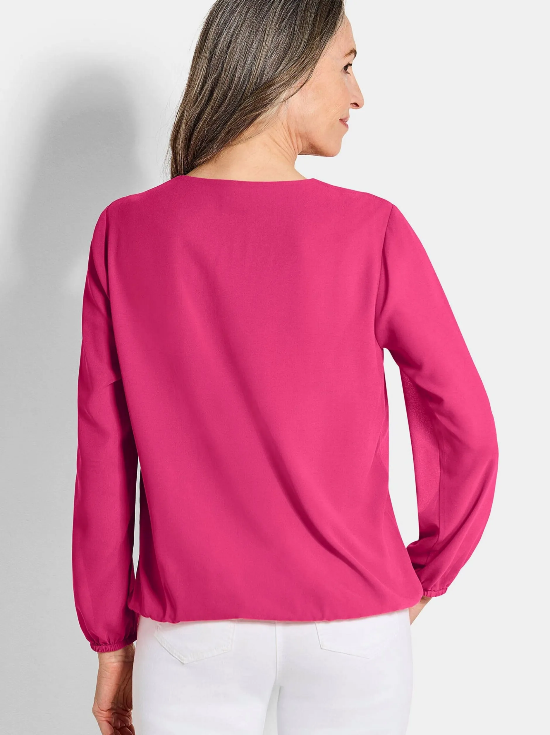 Goldner Damen Blusen in pink - Ausschnitt: Rundhals