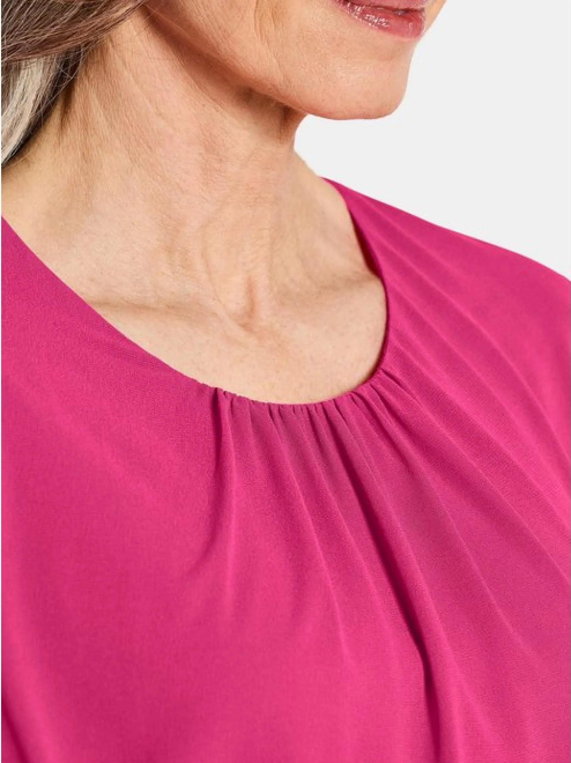 Goldner Damen Blusen in pink - Ausschnitt: Rundhals