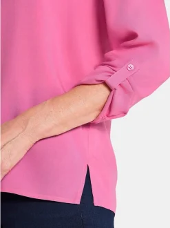 Goldner Damen Blusen - Kurzgröße in pink