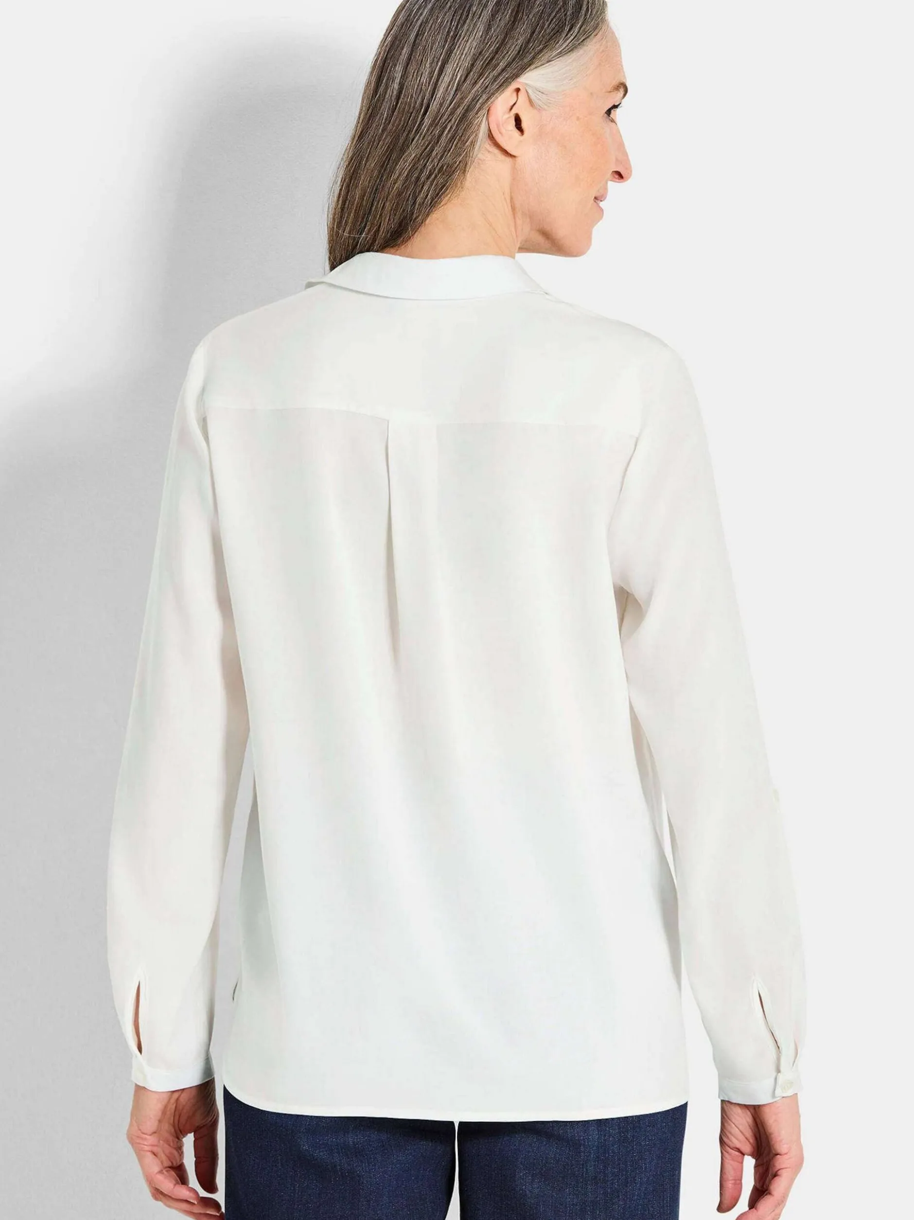 Goldner Damen Blusen - Kurzgröße in weiß