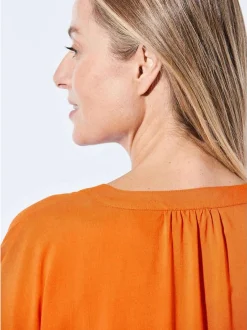 Goldner Damen Blusenshirt in orange - Ärmel: ohne Arm