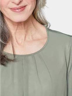 Goldner Damen Blusenshirts in grün - Ärmel: 3/4 Arm