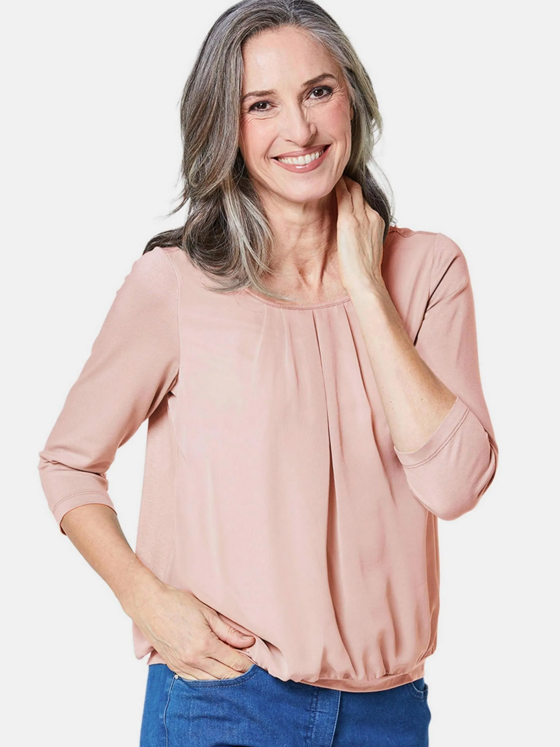 Goldner Damen Blusenshirts in rosa - Ärmel: 3/4 Arm
