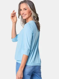 Goldner Damen Blusenshirts in blau - Ärmel: 3/4 Arm
