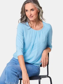 Goldner Damen Blusenshirts in blau - Ärmel: 3/4 Arm