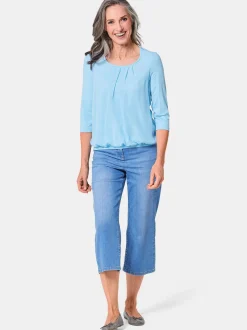 Goldner Damen Blusenshirts in blau - Ärmel: 3/4 Arm