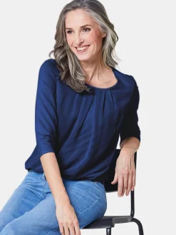 Goldner Damen Blusenshirts in royal - Ärmel: 3/4 Arm