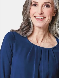 Goldner Damen Blusenshirts in royal - Ärmel: 3/4 Arm