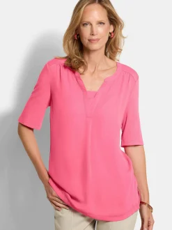 Goldner Damen Blusenshirts in pink - Ärmel: Halbarm