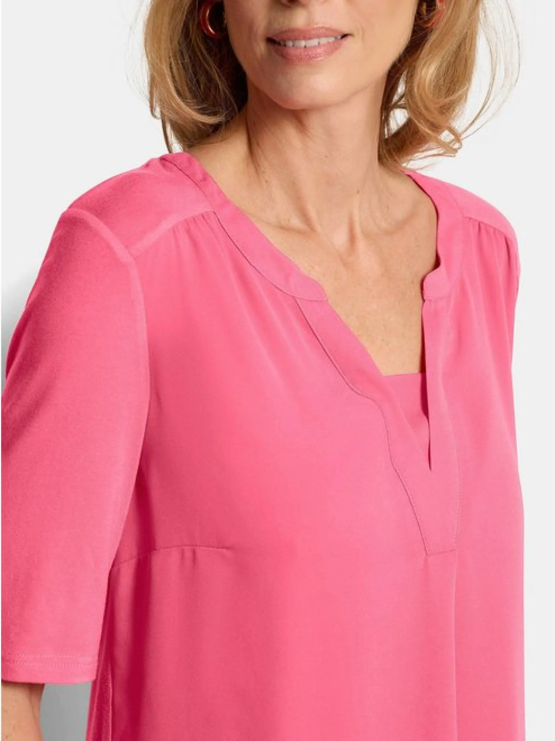 Goldner Damen Blusenshirts in pink - Ärmel: Halbarm